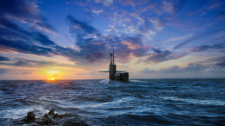 잠수함 배경으로 향하는 Navy Seals - Navy Seals In Ocean - - HD 월페이퍼