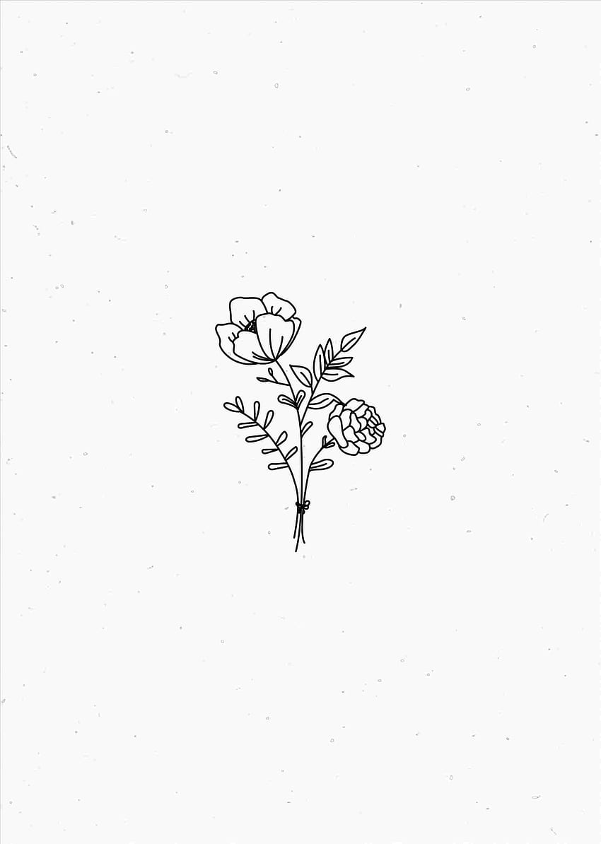 Ästhetische vereinfachte Zeichnungen Minimalistische ästhetische Blume HD-Handy-Hintergrundbild