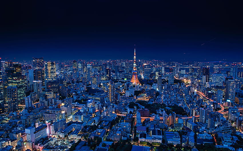 Şehirler, Mimari, Bina, Yukarıdan Görünüm, Gece Şehri, Genel Bakış, İnceleme, Japonya, Tokyo HD duvar kağıdı