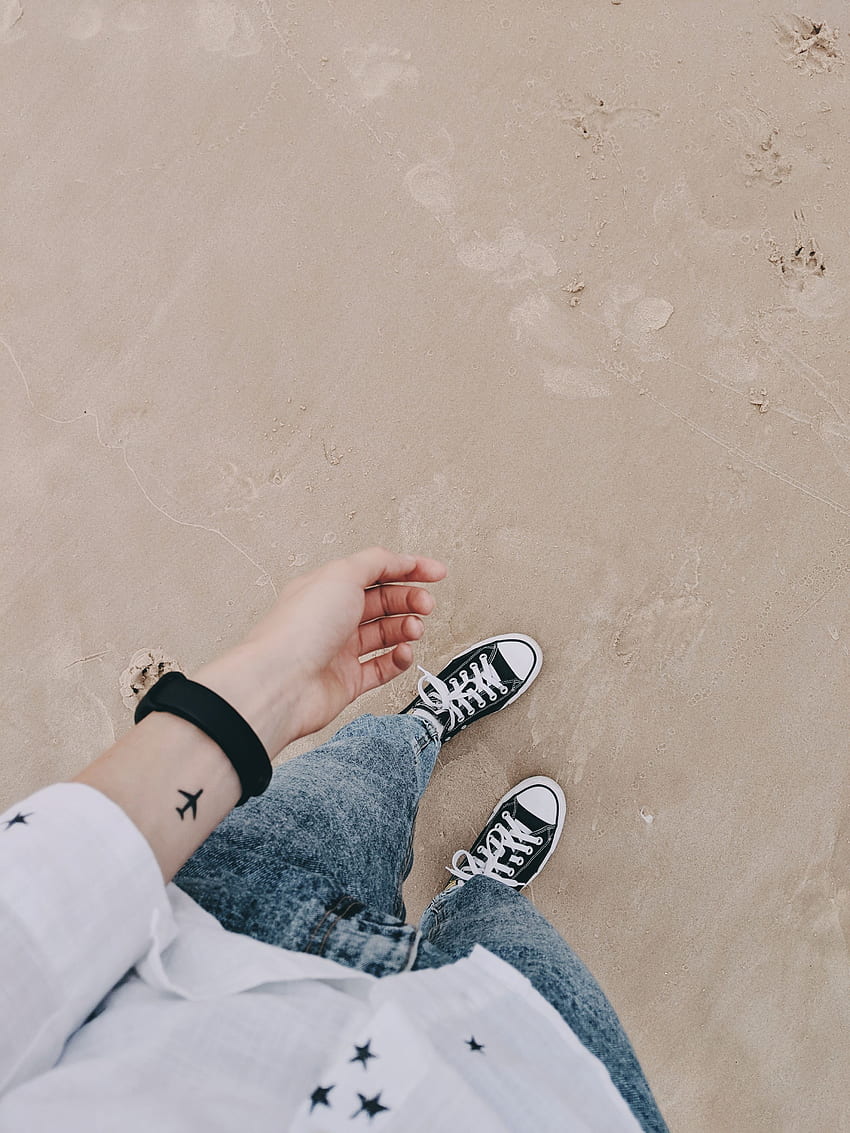 Beach, Hand, , , Legs, Tattoo, Human, Person HD phone wallpaper