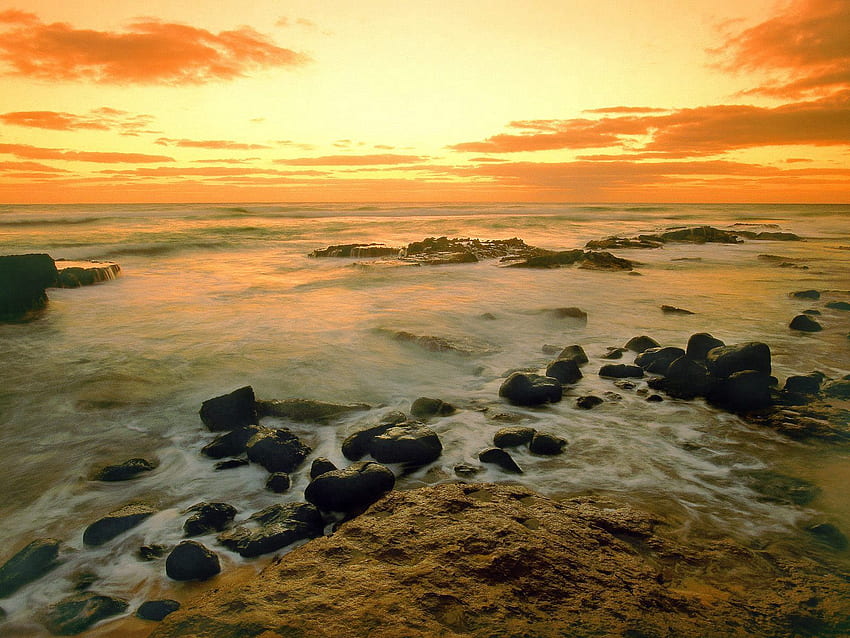 Nature, Stones, Sea, Sand, Morning, Hawaii HD wallpaper