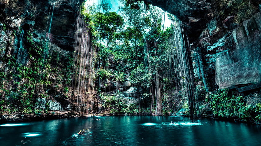 Höhle, Wasserbecken, Natur HD-Hintergrundbild
