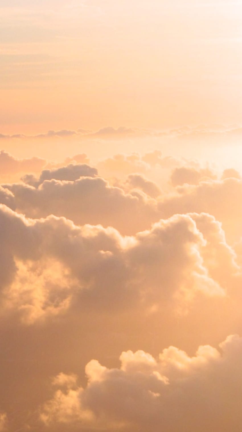 バックグラウンド。 空の美学, 美的背景, 雲, クリーム色の雲 HD電話の壁紙
