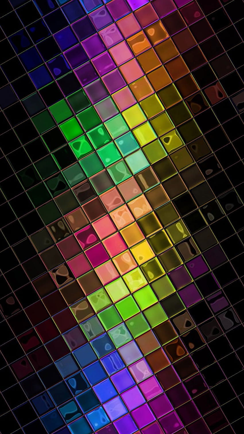 Colorful Squares Disco Ball Android HD phone wallpaper