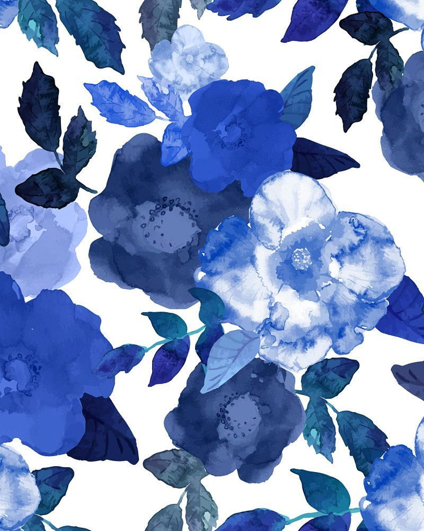 Blaue Rosen-Aquarell. Aquarell, Aquarellblumen, Aquarellrose HD-Handy-Hintergrundbild