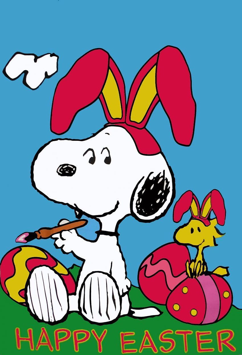 Primavera de cacahuetes, Pascua de Snoopy fondo de pantalla del teléfono
