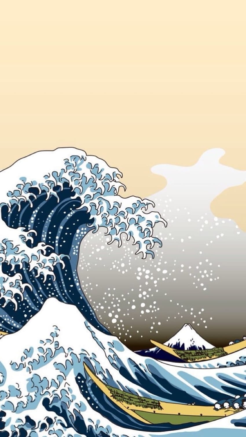 La grande onda di Kanagawa, Hokusai, Aesthetic Kanagawa HD phone wallpaper