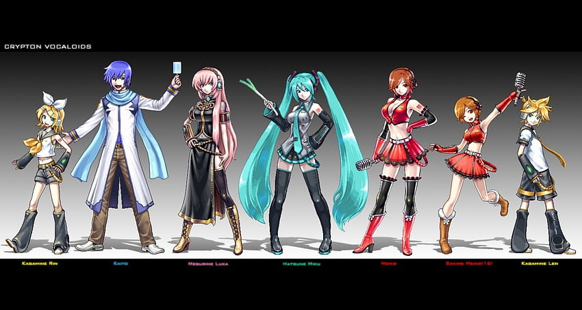 Vocaloid Family, Vocaloid, Kagamine Len, HHatsune Miku, Sakine Meiko, Por, Meiko, Kagamine Rin, PS VITA, 39, PSP, PS3, Kaito Tapeta HD