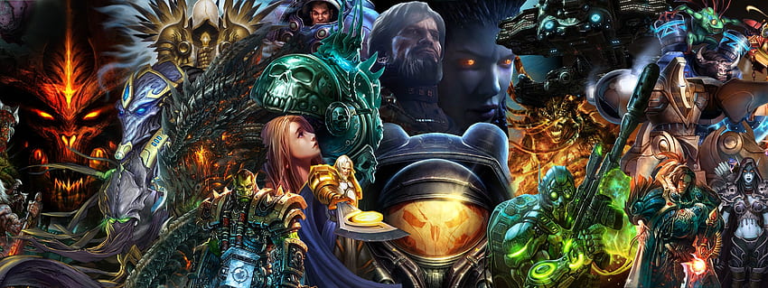 Blizzard Diablo World Of Warcraft Starcraft Characters - World Of Warcraft, Diablo Dual Screen HD wallpaper