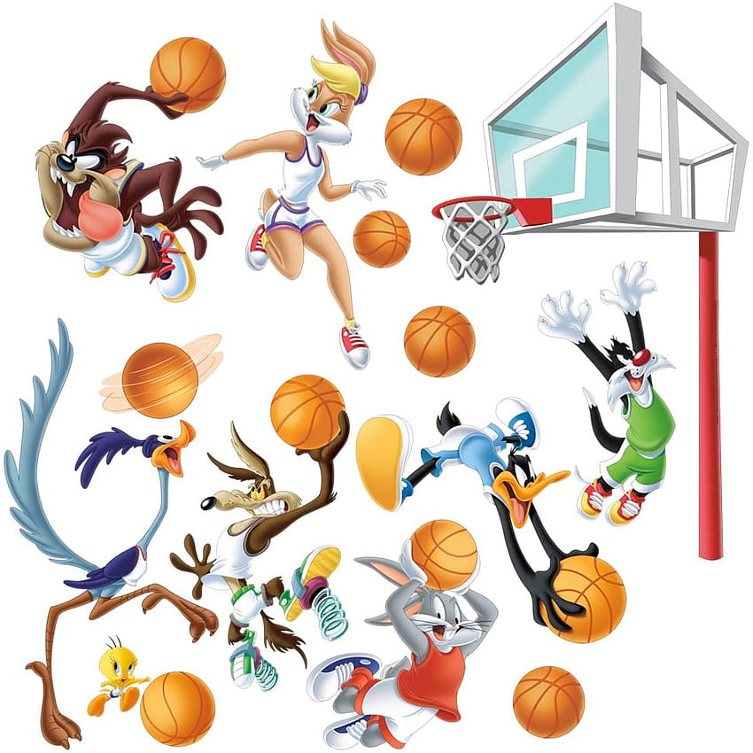 Juego de calcomanías de pared de baloncesto grande de Looney Tunes: Home & Kitchen fondo de pantalla del teléfono