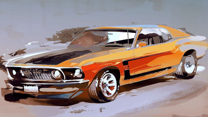 Car Drawing Color 1777×1191 Cars Drawings, Muscle Car Art HD wallpaper
