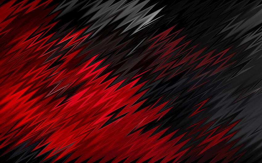 Vermelho Preto Formas Afiadas papel de parede HD