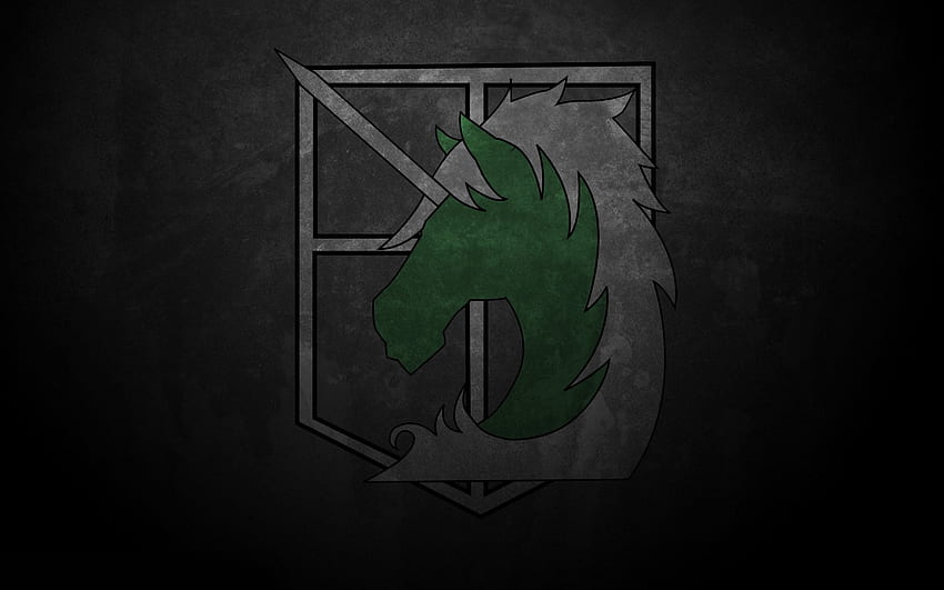 Green and gray horse attack on titans logo, Shingeki no HD wallpaper