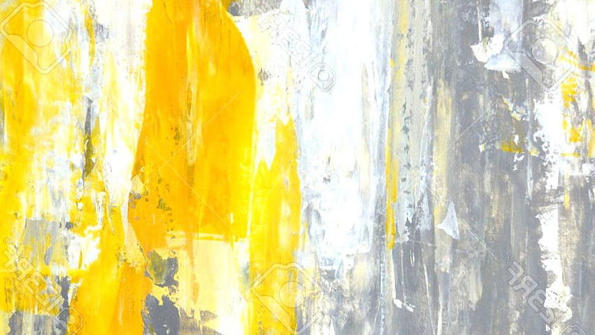 Grey, And, Yellow, Abstract, Art, Painting, Stock, ,, Yellow Watercolor HD wallpaper