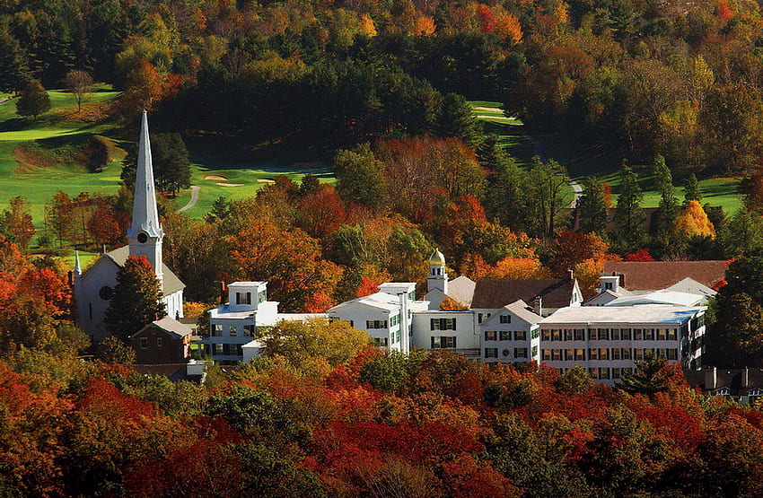Güzel Vermont, vermont, özel, güzellik, çekicilik, yapraklar, kırmızı, ağaçlar, sonbahar, keyifli HD duvar kağıdı