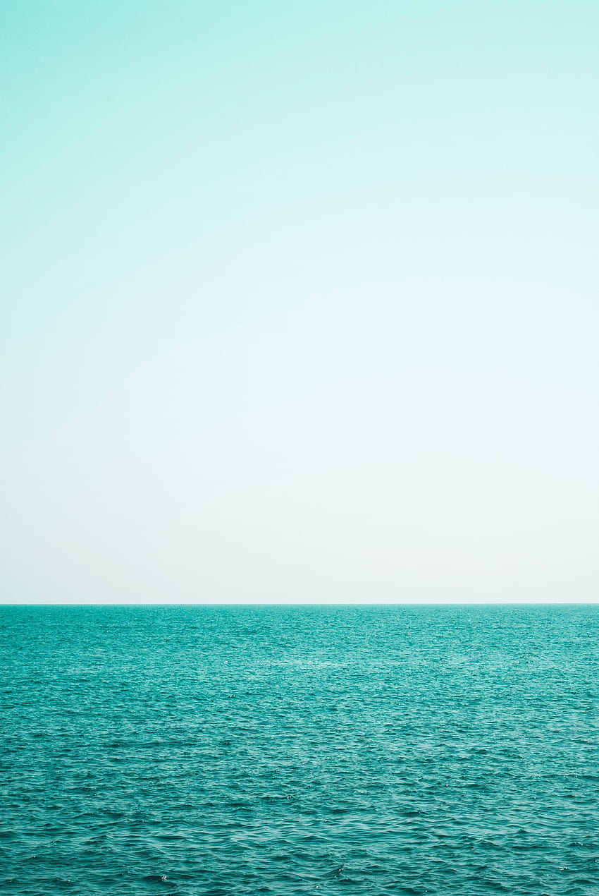 Water, Sky, Sea, Waves, Horizon, Minimalism HD phone wallpaper