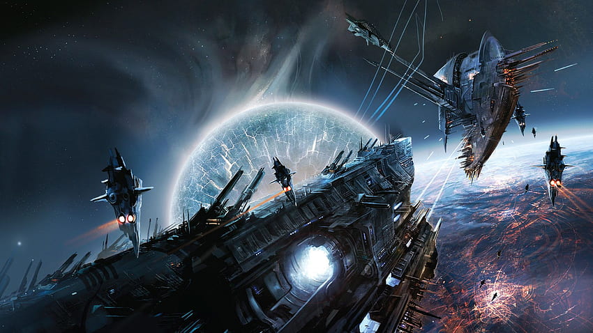 Raumschiff-Hintergrund, Sci-Fi HD-Hintergrundbild