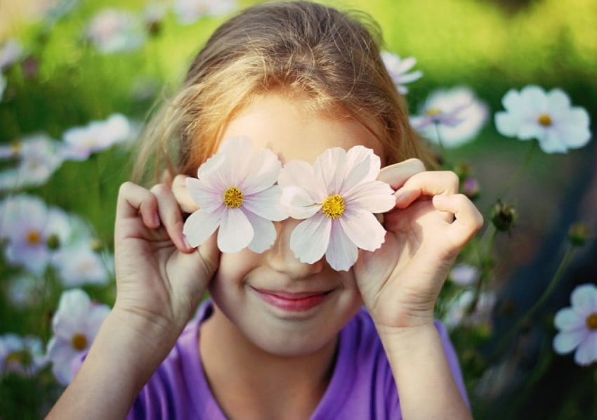 Smile:), sweet, cute, flowers, girl, child HD wallpaper | Pxfuel