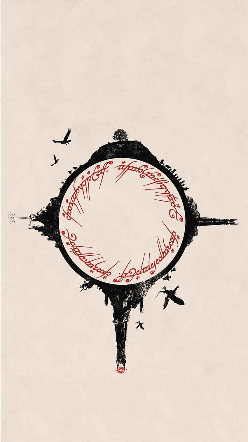 I want to get a LOTR tattoo and designed this minimalist concept  rlotr