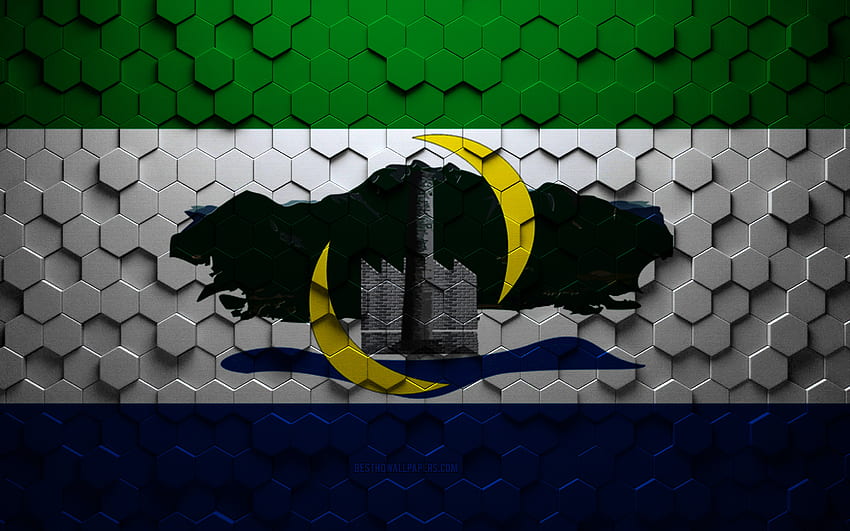 Flag of Serra, honeycomb art, Serra hexagons flag, Serra 3d hexagons art, Serra flag HD wallpaper