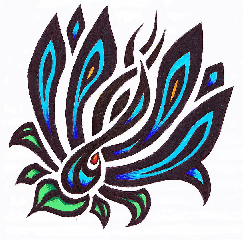 Tribal Heart And Flower Tattoo Designs Group with items, Simple Tribal HD wallpaper