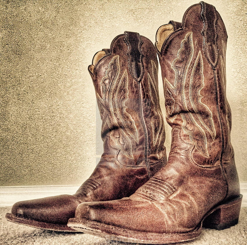 Worn cowboy boots - License, or print for £31.00., Country Boots HD