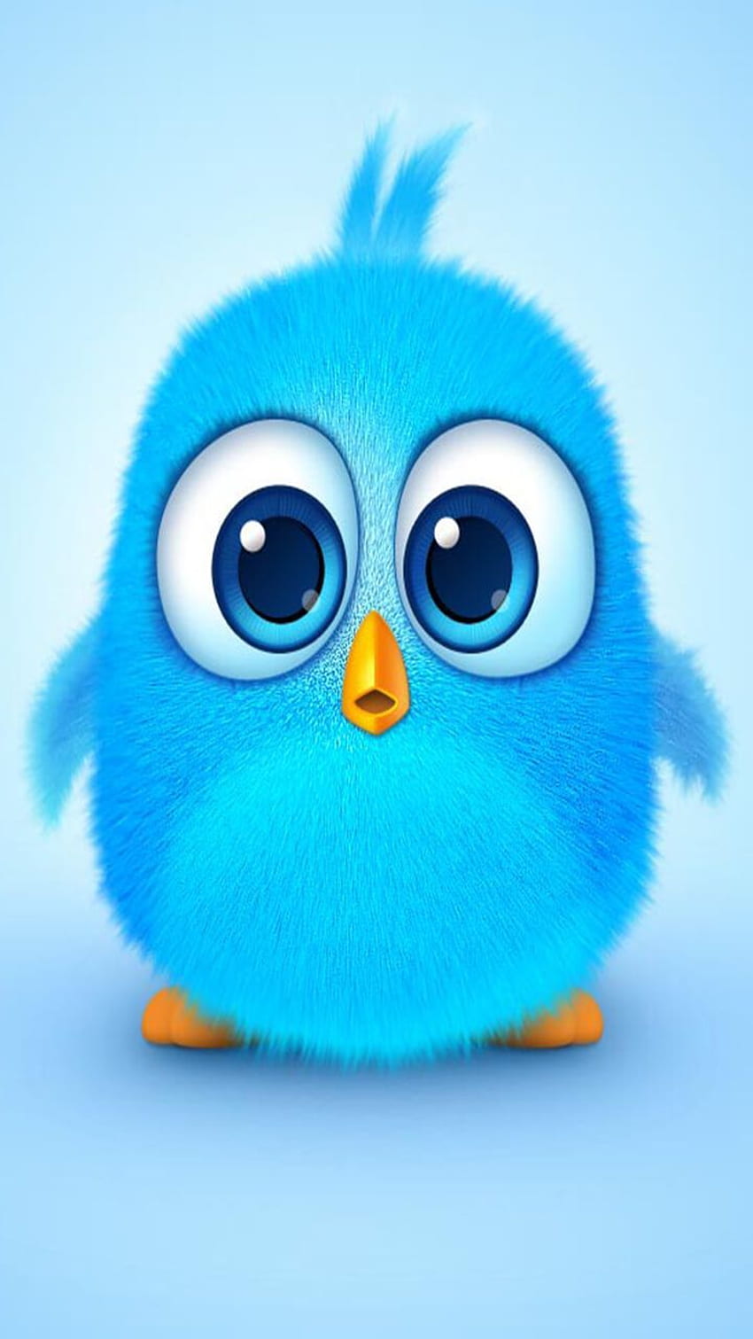 Angry bird, сладко синьо. Любопитна птица за вашия . HD тапет за телефон