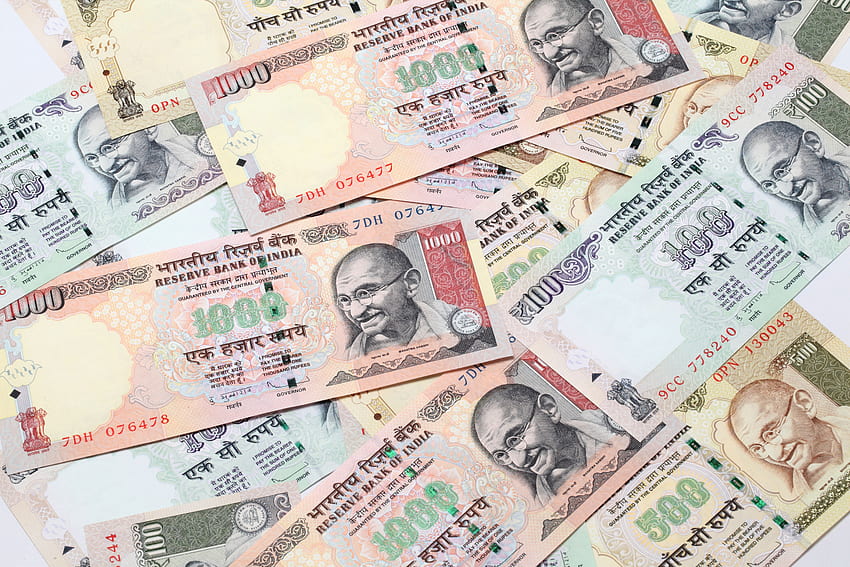 panorámico rupia india. rupia india, dinero indio fondo de pantalla