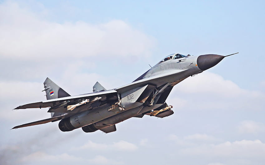 MiG-29, , Fulcrum, serbische Luftwaffe, Kampfflugzeug, Düsenjäger, Jäger, Luftwaffe von Serbien und Montenegro HD-Hintergrundbild