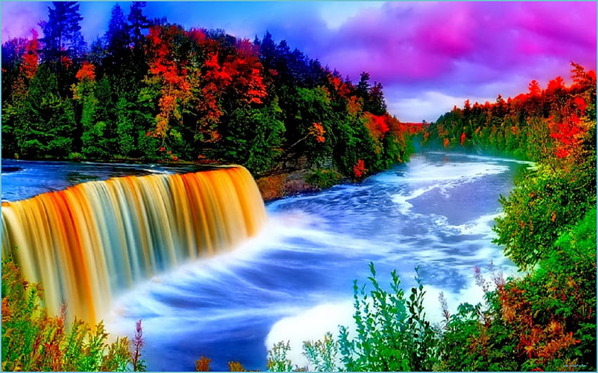 ٥﻿ღೋƸ̵̡Ӝ̵̨̄Ʒღೋ♥ Beautiful Nature Scenes, Waterfall - Nature Waterfall, Pink Waterfall Tapeta HD