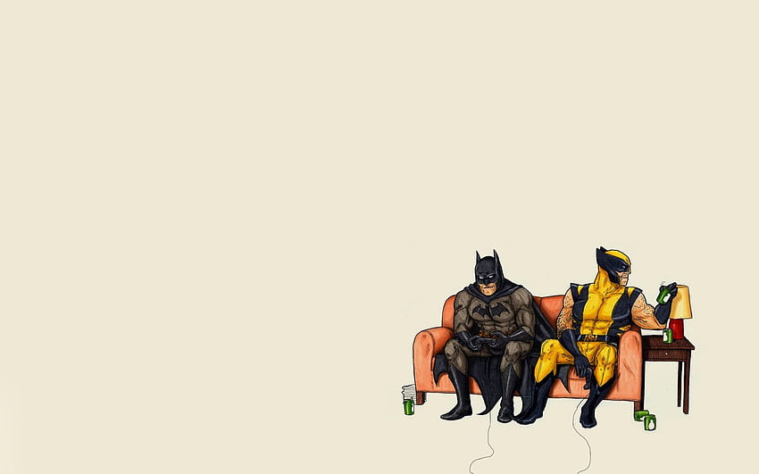 Batman Wolverine Minimalism Art Funny ., Minimalist Funny HD wallpaper