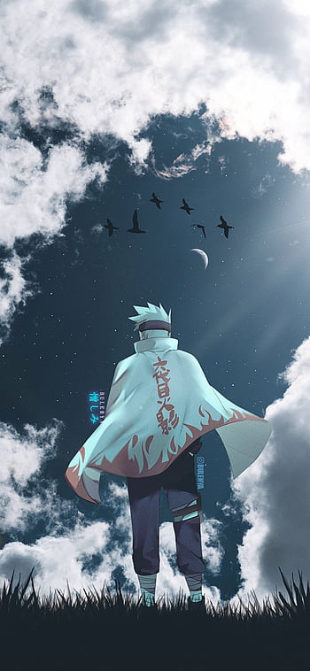 Kakashi, naruto, electric blue, HD phone wallpaper