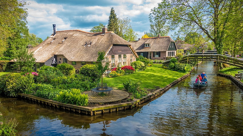 Come visitare Giethoorn, Paesi Bassi, un incantevole villaggio senza strade né auto Sfondo HD