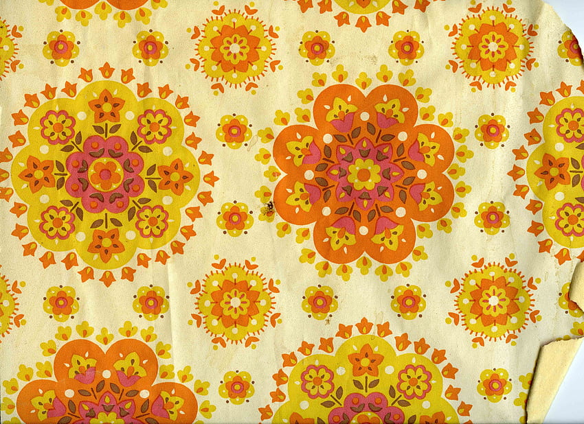 Seventies Throwback Fiction. paper texture, Circular pattern, 60s Flower HD wallpaper