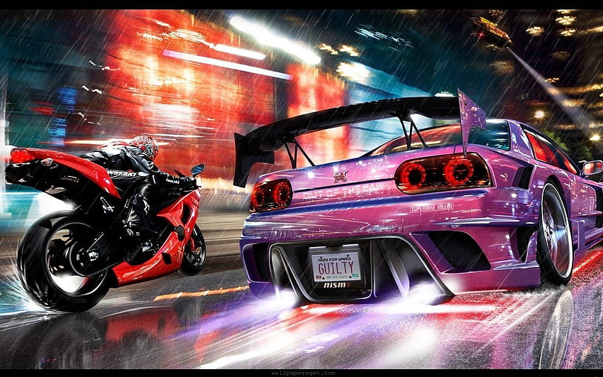 Sportscar, drift, neon, smoke, speed, HD wallpaper | Peakpx