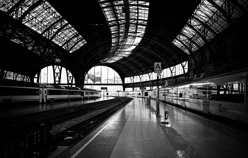 road, the way, , white, train, station, black, iron, platform, for , section разное HD wallpaper