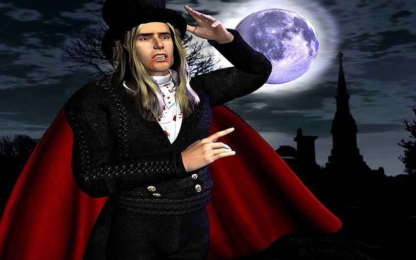 Count Dracula arriving for Halloween, scary, planet, vampire, dark HD wallpaper