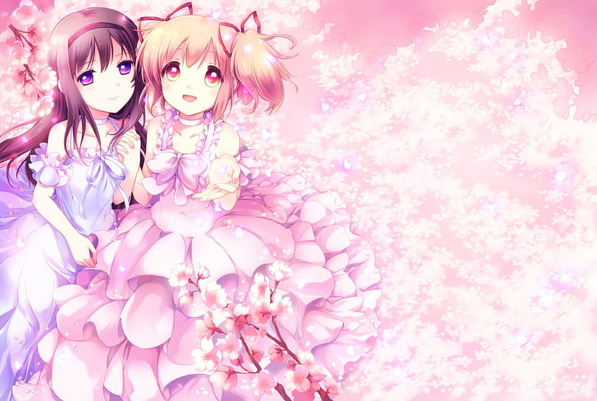 Pink Sakura, homura, miły, homura akemi, płatki, kwiat, szczęśliwy, godny podziwu, żeński, kwitnąć, słodki, akime, uśmiech, dziewczyna, kawaii, dziewczyna anime, anime, ładny, madoka magica, kwiat sakury, śliczny, mahou shoujo madoka magiczny, uroczy, kwiatowy, sukienka, madoka, Kwiat Wiśni, madoka kaname, uśmiechnięty, akemi homura, mahou shoujo, różowy, sakura, kaname, suknia Tapeta HD