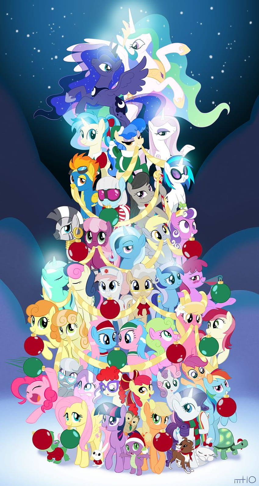 Happy Holiday Ponies By Empty 10. Little Pony, My Little Pony, Mlp 마이 리틀 포니, 마이 리틀 포니 크리스마스 HD 전화 배경 화면