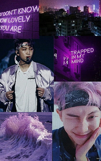 BTS Kim Namjoon RM Purple Aesthetic made HD phone wallpaper | Pxfuel