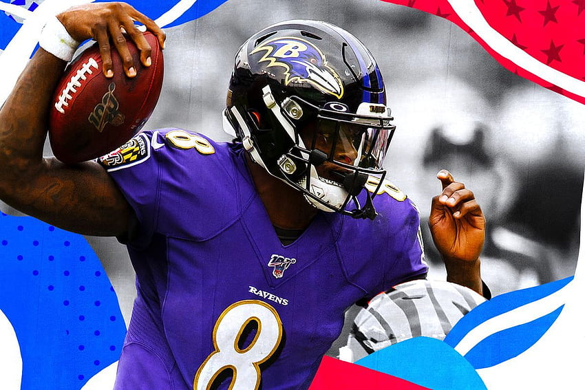 Download Lamar Jackson Purple Fanart Poster Wallpaper