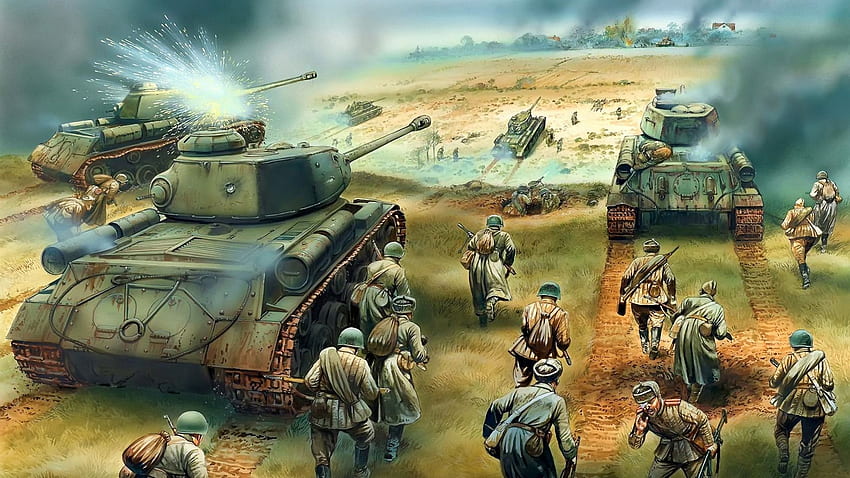Czołgi wojskowe, malowanie pancerne - . Wojsko, Grafika wojskowa, Rysunki wojskowe, II wojna światowa Art Tapeta HD