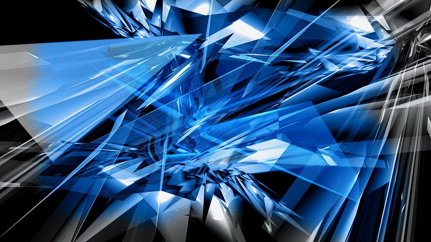 青い抽象ガラスの破片 高画質の壁紙