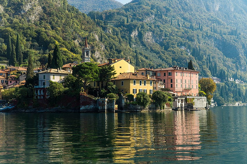 Italy Varenna Lake Como Cities Houses HD wallpaper