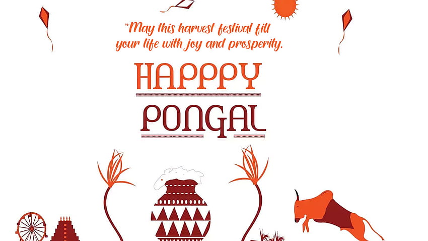 Нека този празник на реколтата изпълни живота ви с радост и просперитет Pongal HD тапет