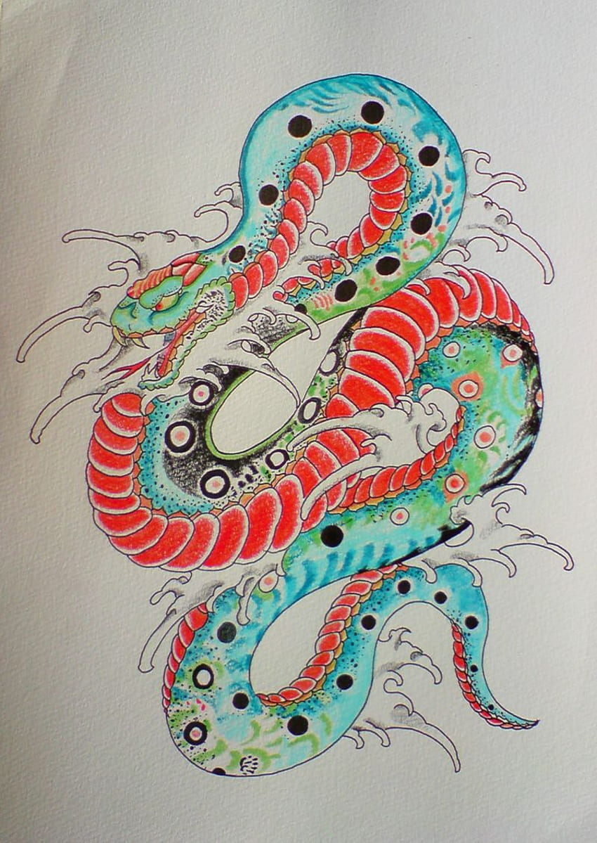 Snake Tattoo with Sakura and Peony Flower Stock Illustration  Illustration  of eastern flowerjapanese 95065277