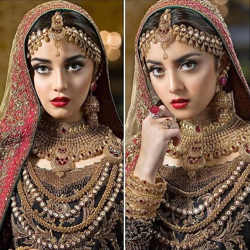 여배우 Alizeh Shah의 새로운 어썸 브라이덜 야유. 파키스탄 신부 메이크업, 신부 패션 주얼리, 신부 드레스 파키스탄 HD 전화 배경 화면
