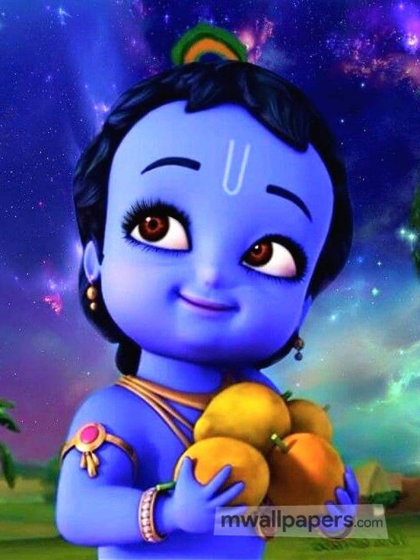 Little Krishna Cute Android Iphone - Cute Cartoon Little Krishna ...