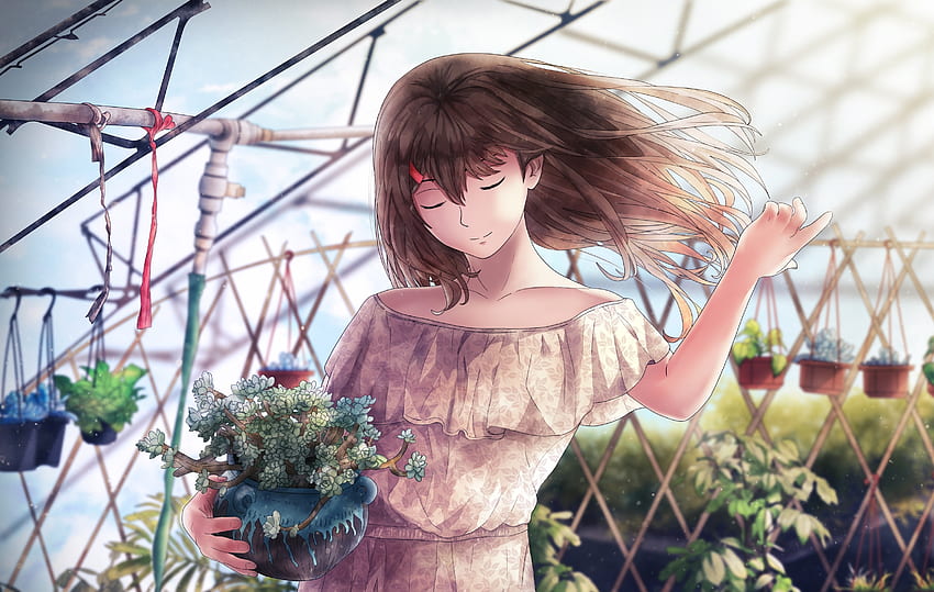Gardening, beautiful, anime girl HD wallpaper | Pxfuel