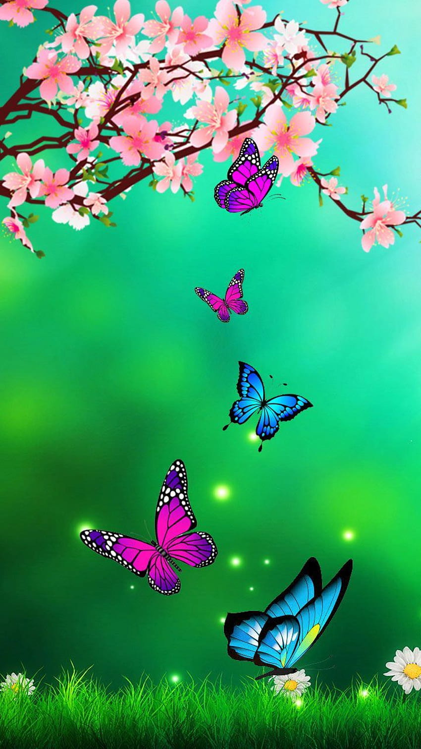 Amante de la naturaleza. flores de la naturaleza, mariposa de la naturaleza increíble fondo de pantalla del teléfono